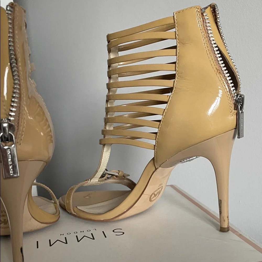 MK 7 Women’s Strappy High Heel Sandals in Beige - Fashion Heel